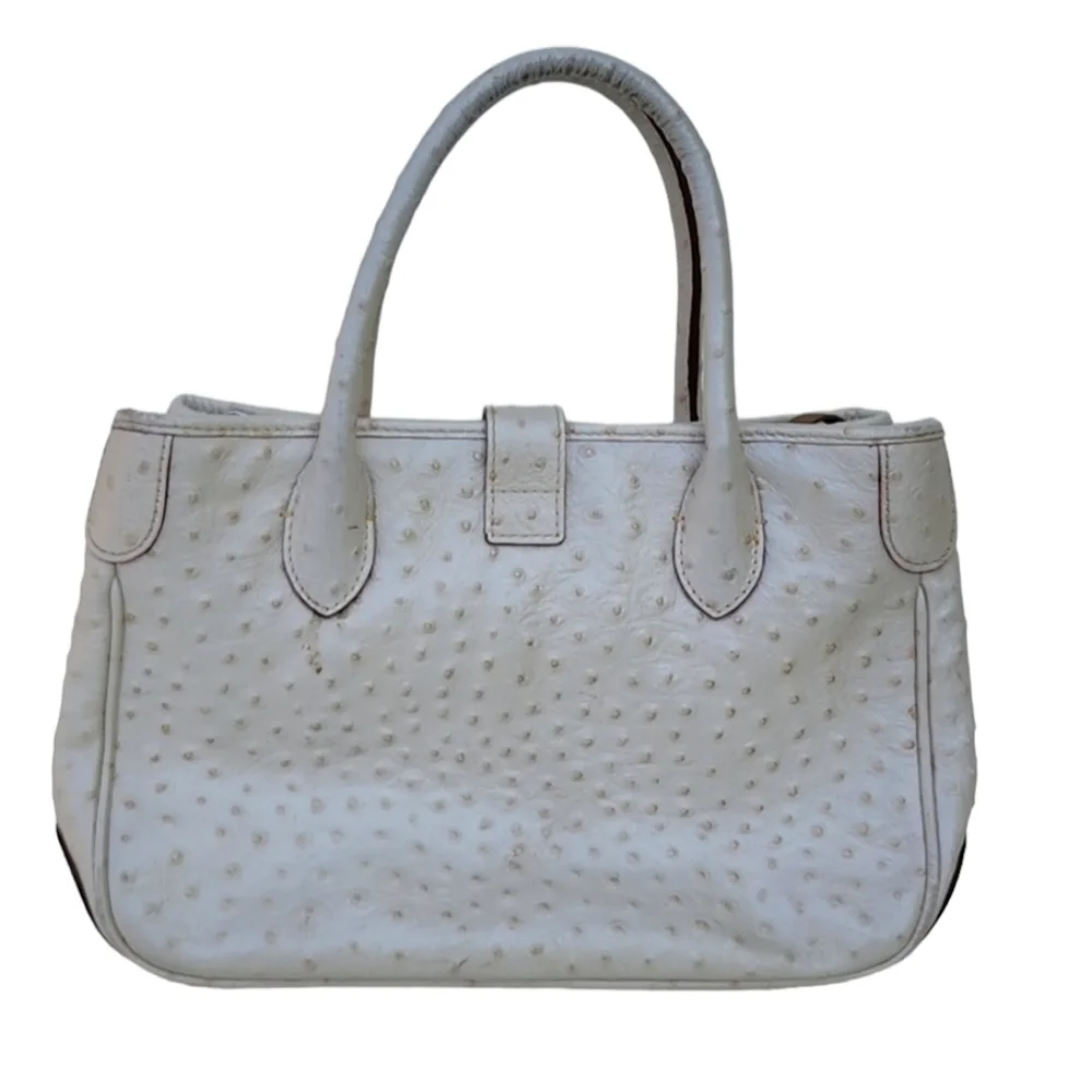 Dooney & Bourke Ostrich Embossed Leather Shoulder Purse Handbag Crossbody Beige - Picture 6 of 12
